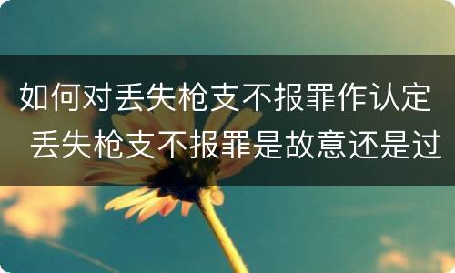 如何对丢失枪支不报罪作认定 丢失枪支不报罪是故意还是过失