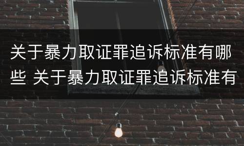 关于暴力取证罪追诉标准有哪些 关于暴力取证罪追诉标准有哪些问题