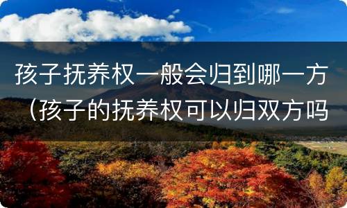 孩子抚养权一般会归到哪一方（孩子的抚养权可以归双方吗）