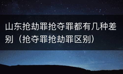 山东抢劫罪抢夺罪都有几种差别（抢夺罪抢劫罪区别）