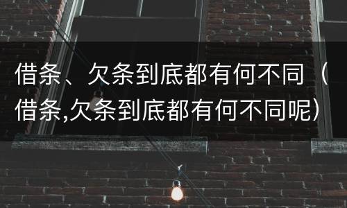 借条、欠条到底都有何不同（借条,欠条到底都有何不同呢）