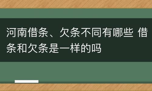 河南借条、欠条不同有哪些 借条和欠条是一样的吗