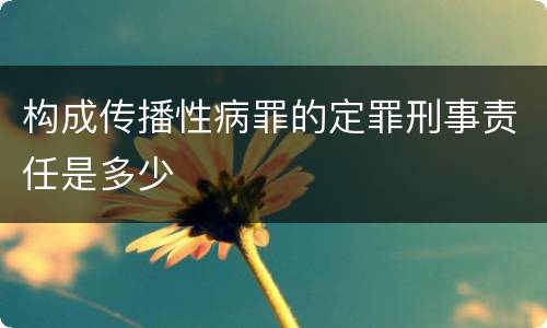 构成传播性病罪的定罪刑事责任是多少