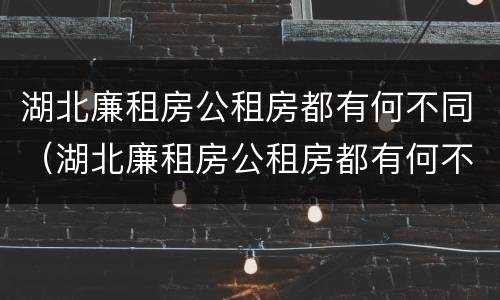 湖北廉租房公租房都有何不同（湖北廉租房公租房都有何不同呢）