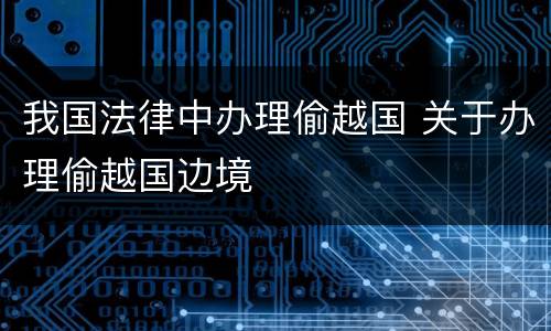 我国法律中办理偷越国 关于办理偷越国边境