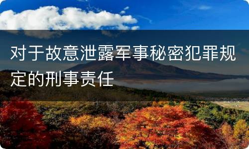 对于故意泄露军事秘密犯罪规定的刑事责任
