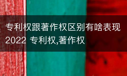 专利权跟著作权区别有啥表现2022 专利权,著作权