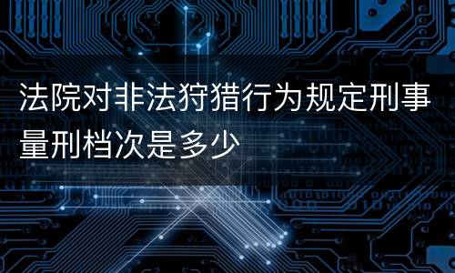 法院对非法狩猎行为规定刑事量刑档次是多少