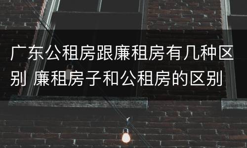 广东公租房跟廉租房有几种区别 廉租房子和公租房的区别