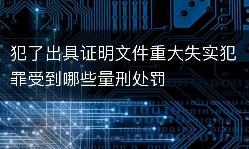 犯了出具证明文件重大失实犯罪受到哪些量刑处罚