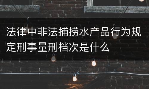 法律中非法捕捞水产品行为规定刑事量刑档次是什么