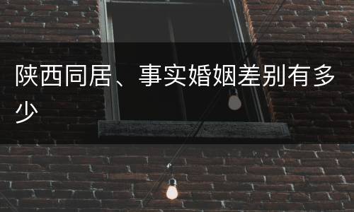 陕西同居、事实婚姻差别有多少
