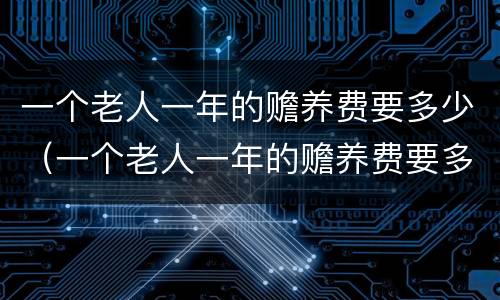一个老人一年的赡养费要多少（一个老人一年的赡养费要多少合适）