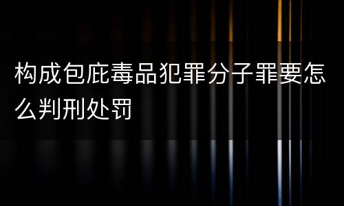 构成包庇毒品犯罪分子罪要怎么判刑处罚