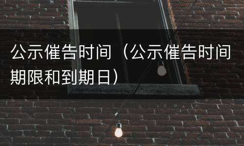 公示催告时间（公示催告时间期限和到期日）