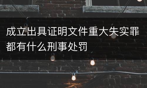 成立出具证明文件重大失实罪都有什么刑事处罚