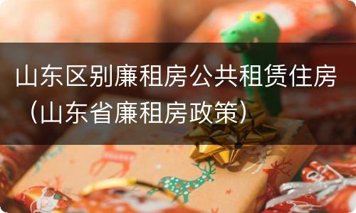 山东区别廉租房公共租赁住房（山东省廉租房政策）