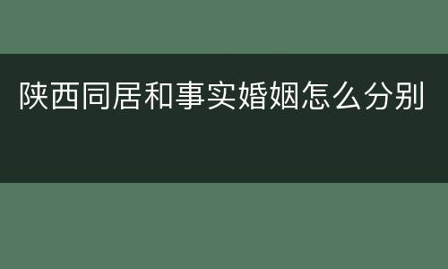 陕西同居和事实婚姻怎么分别