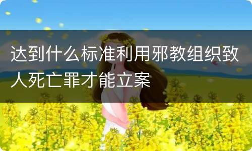 达到什么标准利用邪教组织致人死亡罪才能立案