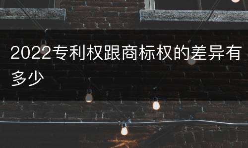 2022专利权跟商标权的差异有多少