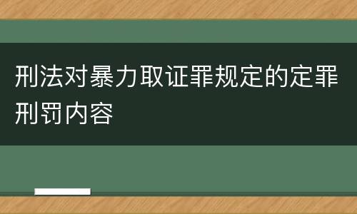 刑法对暴力取证罪规定的定罪刑罚内容