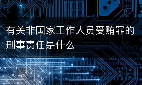 有关非国家工作人员受贿罪的刑事责任是什么