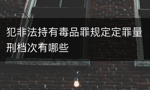 犯非法持有毒品罪规定定罪量刑档次有哪些