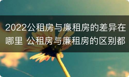 2022公租房与廉租房的差异在哪里 公租房与廉租房的区别都在此,别再搞错了!