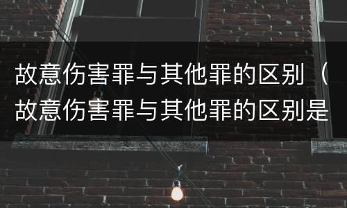 故意伤害罪与其他罪的区别（故意伤害罪与其他罪的区别是什么）