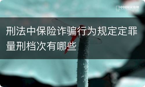 刑法中保险诈骗行为规定定罪量刑档次有哪些