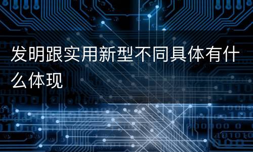 发明跟实用新型不同具体有什么体现