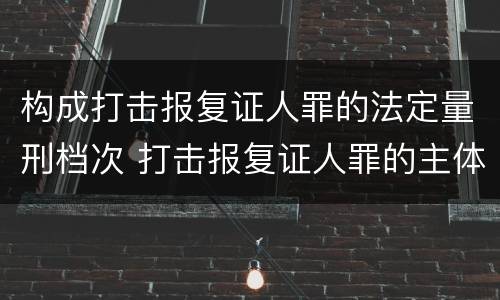 构成打击报复证人罪的法定量刑档次 打击报复证人罪的主体