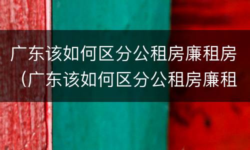 广东该如何区分公租房廉租房（广东该如何区分公租房廉租房和商品房）
