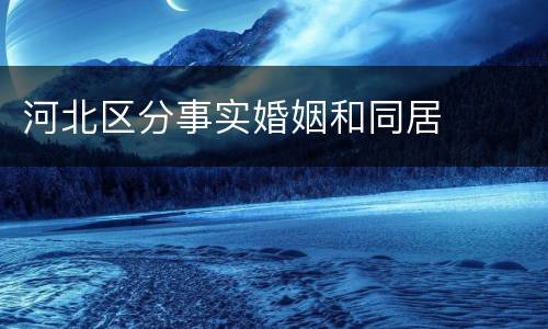 河北区分事实婚姻和同居