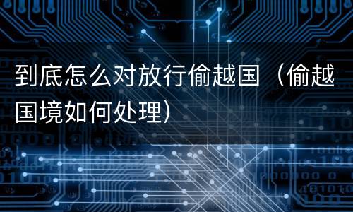 到底怎么对放行偷越国（偷越国境如何处理）