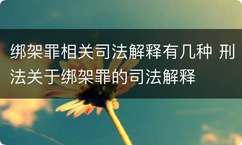 绑架罪相关司法解释有几种 刑法关于绑架罪的司法解释