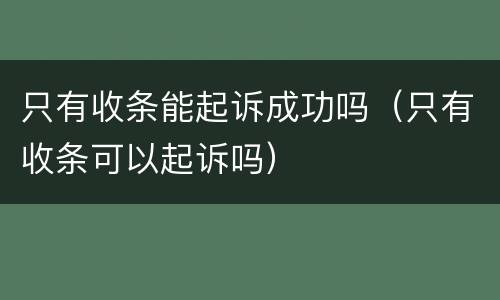 只有收条能起诉成功吗（只有收条可以起诉吗）