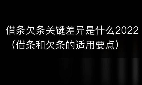 借条欠条关键差异是什么2022（借条和欠条的适用要点）
