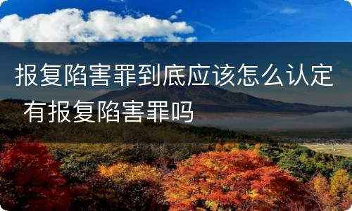 报复陷害罪到底应该怎么认定 有报复陷害罪吗