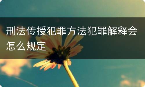 刑法传授犯罪方法犯罪解释会怎么规定