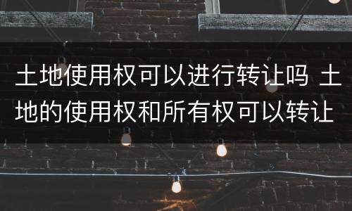 土地使用权可以进行转让吗 土地的使用权和所有权可以转让吗