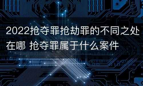 2022抢夺罪抢劫罪的不同之处在哪 抢夺罪属于什么案件