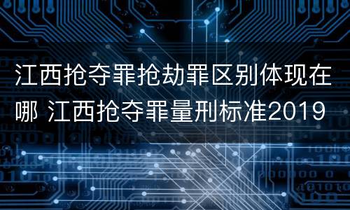 江西抢夺罪抢劫罪区别体现在哪 江西抢夺罪量刑标准2019
