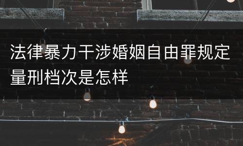 法律暴力干涉婚姻自由罪规定量刑档次是怎样