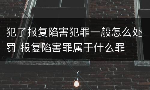 犯了报复陷害犯罪一般怎么处罚 报复陷害罪属于什么罪