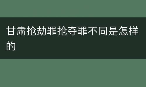 甘肃抢劫罪抢夺罪不同是怎样的