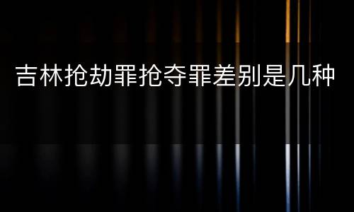 吉林抢劫罪抢夺罪差别是几种