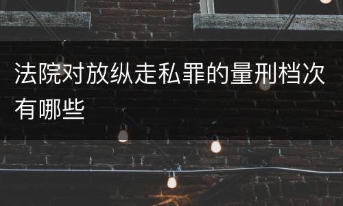 法院对放纵走私罪的量刑档次有哪些