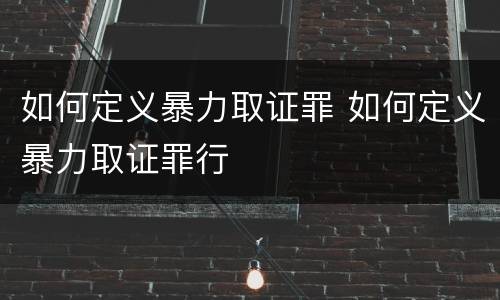 如何定义暴力取证罪 如何定义暴力取证罪行