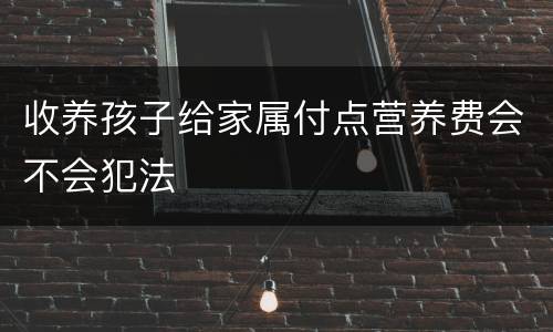 收养孩子给家属付点营养费会不会犯法